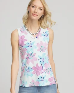 Floral Sleeveless V-Neck Tank