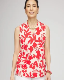 Floral Sleeveless V-Neck Tunic