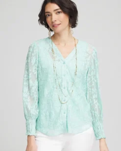 Floral Soutache V-Neck Blouse