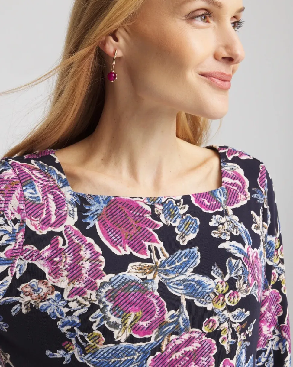 Floral Square Neck Tunic