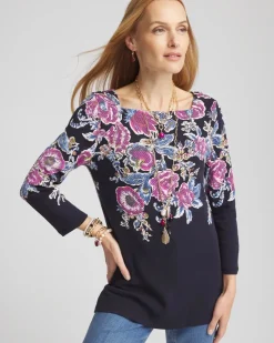 Floral Square Neck Tunic