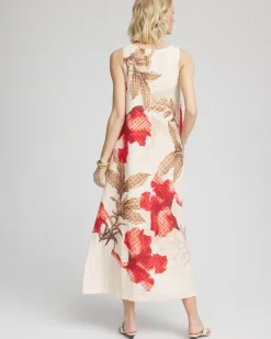 Floral Tank Linen Maxi Dress