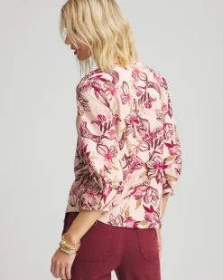 Floral Tuck Sleeve Tee