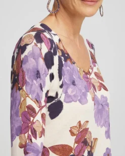 Floral V-Neck Pullover