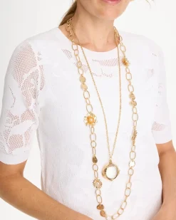 Flower Long Single-Strand Necklace