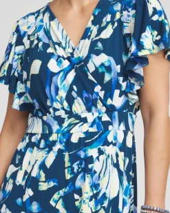 Flutter Sleeved Jersey Maxi Dress