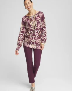 Foil Dolman-Sleeve Sweater