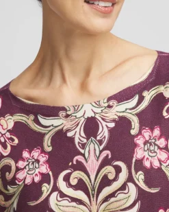 Foil Dolman-Sleeve Sweater