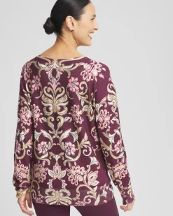 Foil Dolman-Sleeve Sweater