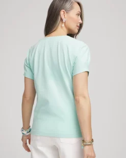 Foiled Butterfly Cotton V-Neck Tee