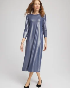Foiled Jersey Knit Maxi Dress