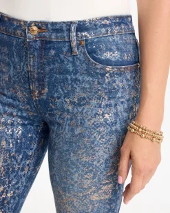 Foiled Snake Girlfriend Straight Ankle Jeans