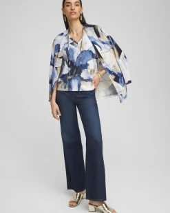 Foil Ocean V-Neck Elbow Sleeve Tee