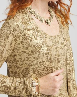 Foil Print Long-sleeve Cardigan