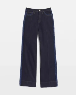 Frayed High-Rise Wide-Leg Jeans