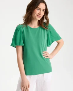 Gauze Sleeve Soft-Stretch Tee