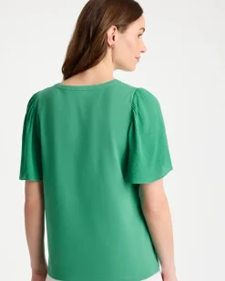 Gauze Sleeve Soft-Stretch Tee