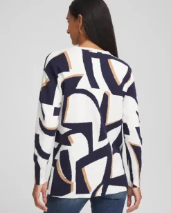 Geo Intarsia V-Neck Tunic
