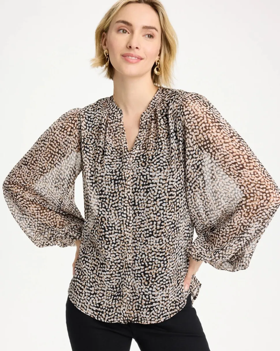 Georgette Printed Squares Blouse