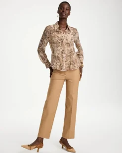 Georgette Python Animal Print Swing Blouse