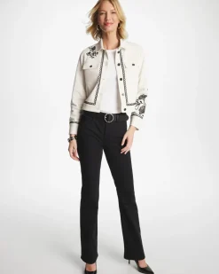 Ginkgo Embroidered Denim Jacket