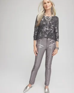 Girlfriend Coated Ankle Jeans