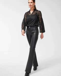 Girlfriend Coated Flare Jeans