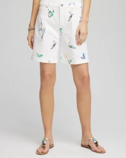 Girlfriend Cuffed Swing Denim Shorts