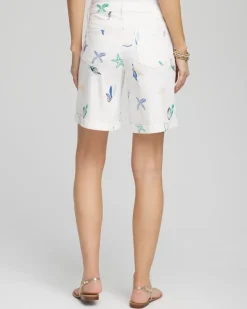 Girlfriend Cuffed Swing Denim Shorts
