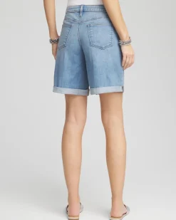 Girlfriend Cuffed Swing Denim Shorts