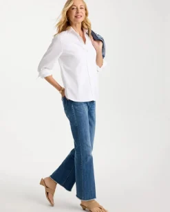Girlfriend Frayed Flared Jeans