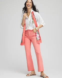Girlfriend Fray Hem Kick Flare Jeans