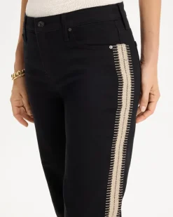 Girlfriend Seam Detail Straight Ankle Jeans