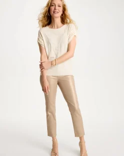 Girlfriend Slim Coated Crop Jeans