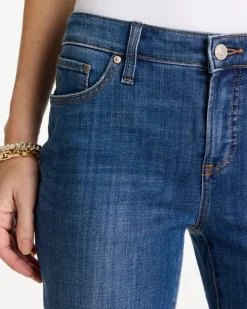 Girlfriend Slim Frayed Ankle Jeans