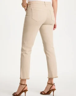 Girlfriend Slim Frayed Crop Jeans