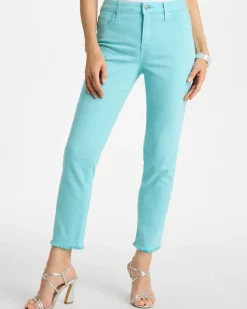 Girlfriend Slim Frayed Crop Jeans