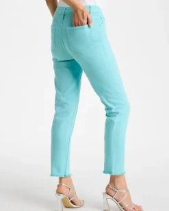 Girlfriend Slim Frayed Crop Jeans