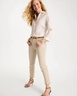 Girlfriend Slim Frayed Crop Jeans