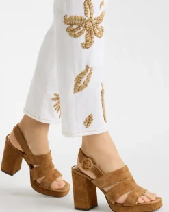 Girlfriend Slim Raffia Palm Crop Jeans
