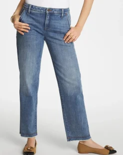 Girlfriend Straight Ankle Jeans