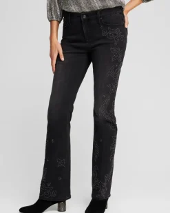 Girlfriend Studded Flare Jeans