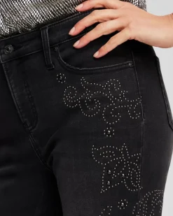 Girlfriend Studded Flare Jeans