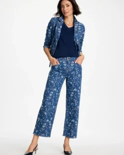 Girlfriend Wide Floral Crop Jean