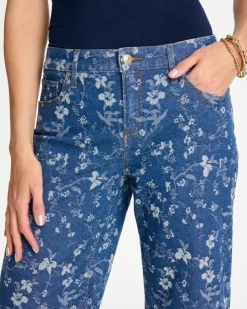 Girlfriend Wide Floral Crop Jean