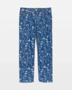 Girlfriend Wide Floral Crop Jean