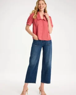 Girlfriend Wide-Leg Crop Jeans