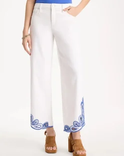 Girlfriend Wide-Leg Cutout Crop Jean