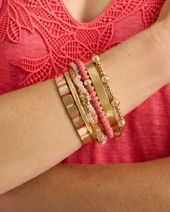 Glam Goldtone Slice Stretch Bracelet