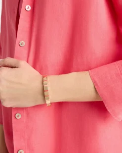 Glam Goldtone Slice Stretch Bracelet